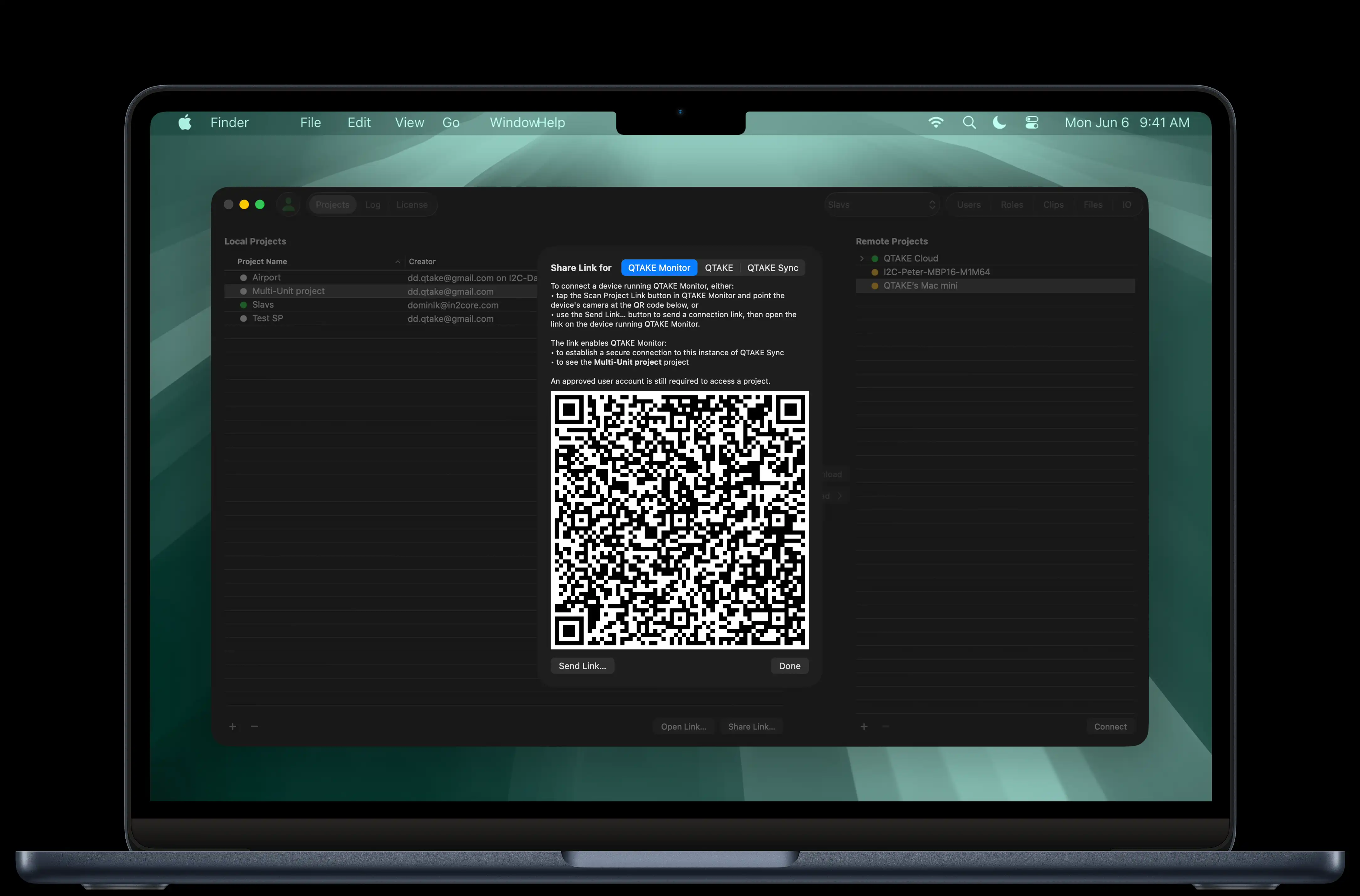 QTAKE Sync app